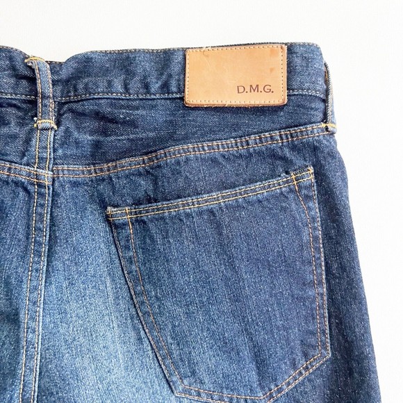 D.M.G Denim Jeans Made in Japan 11-160C Whispering Dark Wash Straight Leg Sz L - Picture 5 of 11